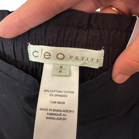 Cleo Petites elastic waist straight leg capri pants black women's size M NWT - Picture 4 of 5